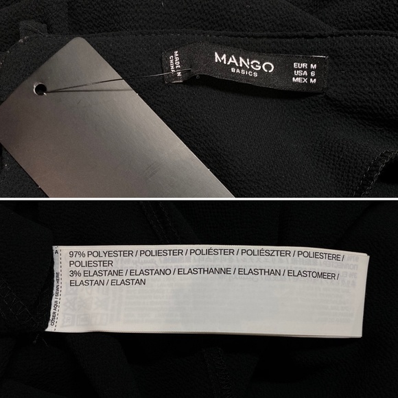 NWT Mango Black Scallop Trim Cami Dress - Picture 5 of 5